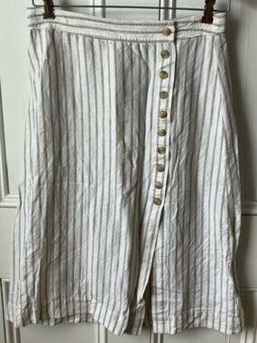 MADEWELL LINEN VERTICAL STRIPED SKIRT
